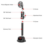 PULUZ Car Suction Cup Arm Mount Phone Tablet Magnetic Holder with Phone Clamp, Car Suction Cup Arm