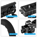 PULUZ U/C Shape 3-Head Cold Shoes Portable Handheld DV Bracket Stabilizer for All SLR Cameras and Home DV Camera, C-Shaped Bracket