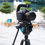 PULUZ U/C Shape 3-Head Cold Shoes Portable Handheld DV Bracket Stabilizer for All SLR Cameras and Home DV Camera, C-Shaped Bracket