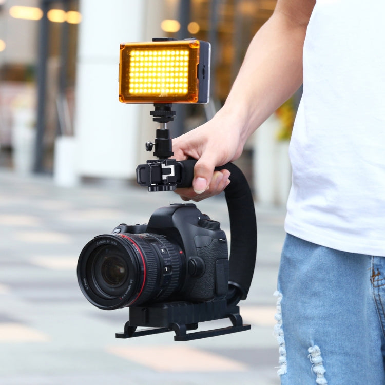 U/C Shape 3-Head Cold Shoes Portable Handheld DV Bracket Stabilizer Kit with Cold Shoe Tripod Head & Phone Clamp & Quick Release Buckle & Long Screw for All SLR Cameras and Home DV Camera, C-Shaped Bracket Kits – Durable Build, Easy to Use