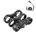 PULUZ Dual Aluminum Alloy Clamp for Underwater Arm System, Dual Ball (Black) Dual Ball (Black)