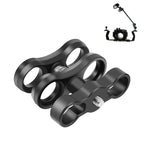 PULUZ Dual Aluminum Alloy Clamp for Underwater Arm System, Dual Ball (Black) Dual Ball (Black)