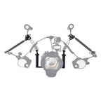 PULUZ Dual Handle Aluminium Tray Stabilizer with 2 x Dual Ball Aluminum Alloy Clamp & 2 x 7 inch Floating Arm for Underwater Camera Housings, 2 x Dual Ball(Black)