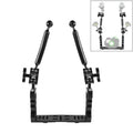 PULUZ Dual Handle Aluminium Tray Stabilizer with 2 x Dual Ball Aluminum Alloy Clamp & 2 x 7 inch Floating Arm for Underwater Camera Housings, 2 x Dual Ball(Black) 2 x Dual Ball(Black) Black