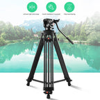 Professional Heavy Duty Video Camcorder Aluminum Alloy Tripod with Fluid Drag Head for DSLR / SLR Camera, Adjustable Height: 80-160cm, 80-160cm Tripod – Aluminum Alloy