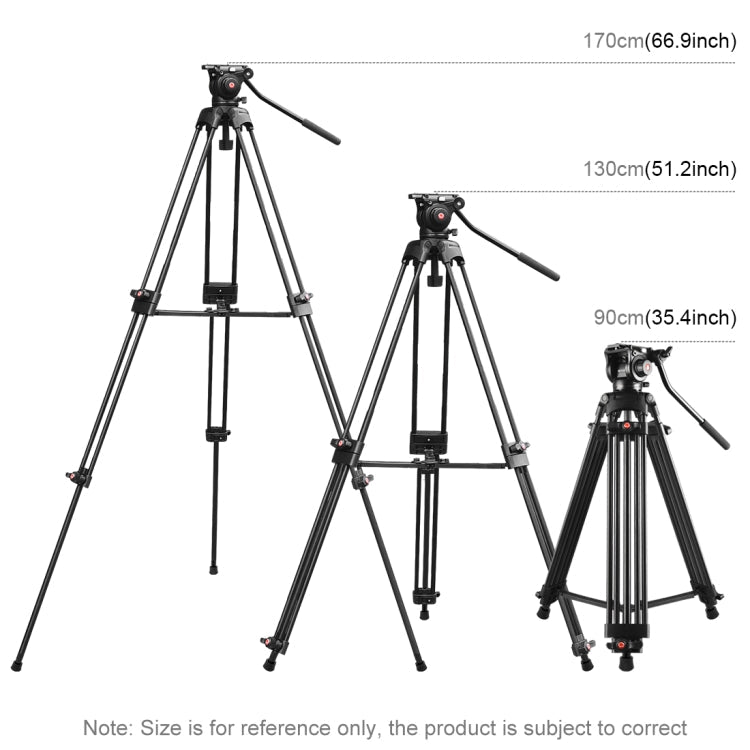 Professional Heavy Duty Video Camcorder Aluminum Alloy Tripod with Fluid Drag Head for DSLR / SLR Camera, Adjustable Height: 80-160cm, 80-160cm Tripod – Aluminum Alloy