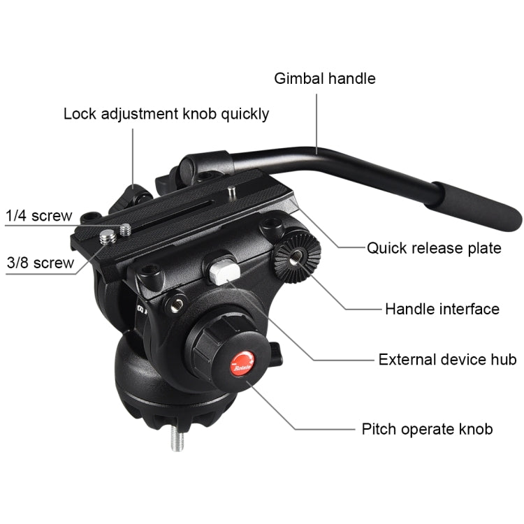 Professional Heavy Duty Video Camcorder Aluminum Alloy Tripod with Fluid Drag Head for DSLR / SLR Camera, Adjustable Height: 80-160cm, 80-160cm Tripod – Aluminum Alloy
