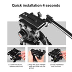 Professional Heavy Duty Video Camcorder Aluminum Alloy Tripod with Fluid Drag Head for DSLR / SLR Camera, Adjustable Height: 80-160cm, 80-160cm Tripod – Aluminum Alloy
