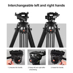 Professional Heavy Duty Video Camcorder Aluminum Alloy Tripod with Fluid Drag Head for DSLR / SLR Camera, Adjustable Height: 80-160cm, 80-160cm Tripod – Aluminum Alloy
