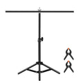 67cm T-Shape Photo Studio Background Support Stand Backdrop Crossbar Bracket with Clips, No Backdrop, Backdrop Stand Backdrop Stand