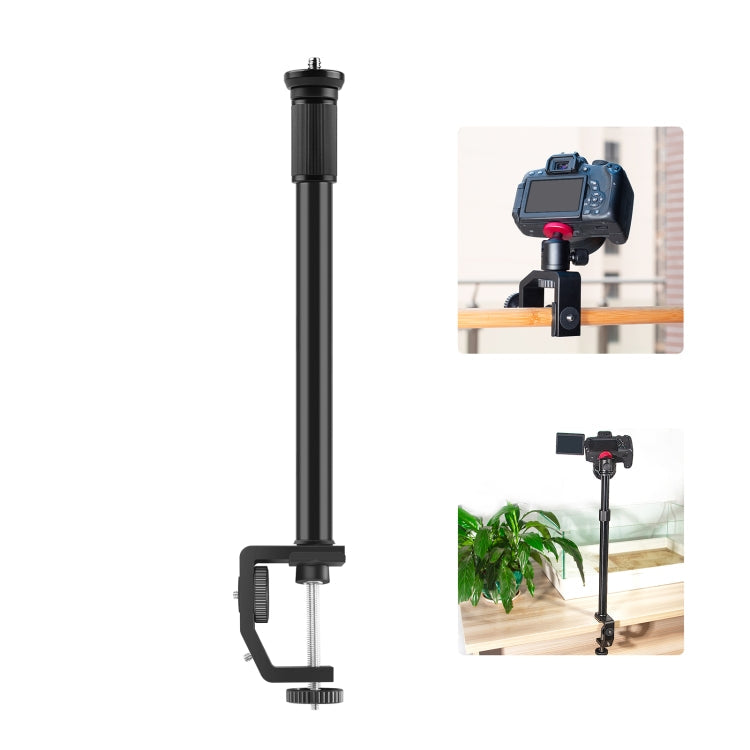 PULUZ C Clamp Mount Light Stand Extension Central Shaft Rod Monopod Holder Kits, Rod Length: 33-60cm, C Clamp Extension Rod C Clamp Extension Rod