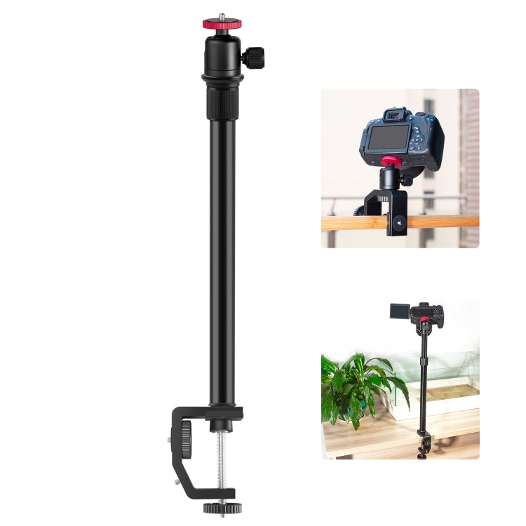 PULUZ C Clamp Mount Light Stand Extension Central Shaft Rod Monopod Holder Kits with Ball-Head, Rod Length: 33-60cm, C Clamp Extension Rod with Ball-Head C Clamp Extension Rod with Ball-Head