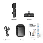 PULUZ Wireless Lavalier Noise Reduction Reverb Microphone for Type-C / USB-C Device, Support Phone Charging, Type-C Wireless Microphone