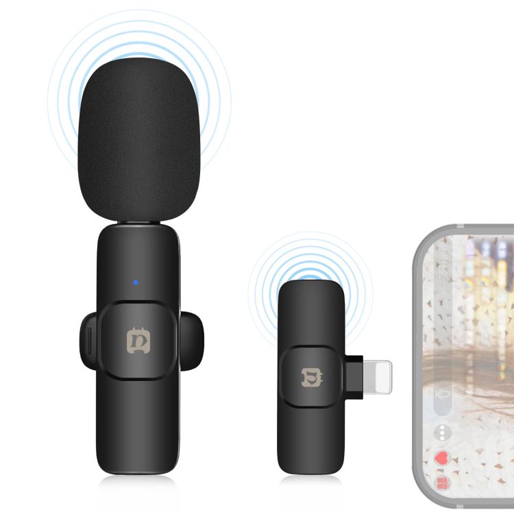 PULUZ Wireless Lavalier Noise Reduction Reverb Microphone for 8-Pin Device, Support Phone Charging, 8 Pin Wireless Microphone 8 Pin Wireless Microphone