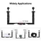 PULUZ Dual Handles Aluminium Alloy Tray Stabilizer for Underwater Camera Housings, Light Aluminium Tray Stabilizer(Red), Light Aluminium Tray Stabilizer(Black)