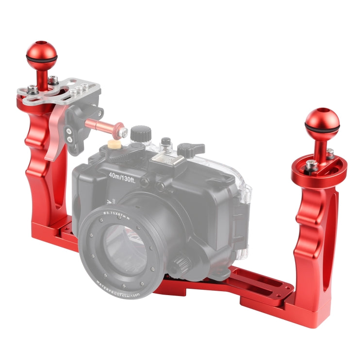 Dual Handles Aluminium Alloy Tray Stabilizer for Underwater Camera Housings, Light Aluminium Tray Stabilizer(Red), Light Aluminium Tray Stabilizer(Black) – Aluminum Alloy Light Aluminium Tray Stabilizer(Black) Red