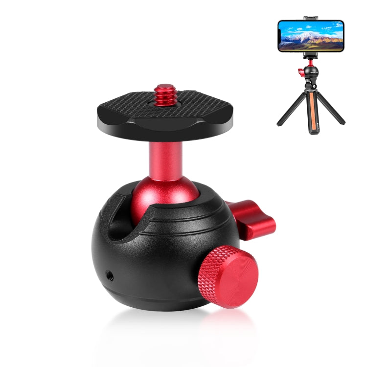 PULUZ 360 Degree Panoramic Metal Tripod Ball Head Adapter, 360 Panorama (Red) 360 Panorama (Red)