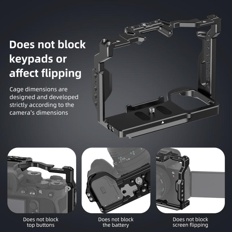 PULUZ Metal Camera Cage Stabilizer Rig for Sony A7 IV / ILCE-7M4 / A7M4 / A7M3 / A7R3 / A7R III / A7R5, For Sony A7 IV Cage