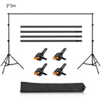 2 x 3m Photo Studio Background Support Stand Backdrop Crossbar Bracket, 2 x 3m 2 x 3m
