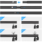 2 x 3m Photo Studio Background Support Stand Backdrop Crossbar Bracket, 2 x 3m