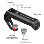 PULUZ Arri Metal Silicone Top Handle with Cold Shoe Mount for Mirrorless Camera Cage Stabilizer, Metal Silicone Top Handle