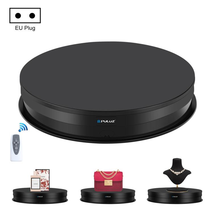 PULUZ 30cm Adjusting Speed Rotating Turntable Display Stand, Load 10-15kg, EU Plug, 30cm Load 10-15kg Black EU Plug, 30cm Load 10-15kg White EU Plug 30cm Load 10-15kg Black EU Plug PU3131B