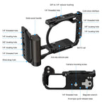 For Nikon ZR PULUZ Wood Handle Metal Camera Cage Expansion Frame, For Nikon ZR Cage