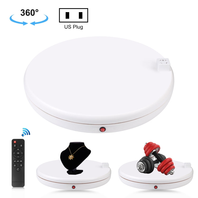 PULUZ 45cm Remote Control Adjusting Speed Rotating Turntable Display Stand with Power Socket, White, Load 100kg, 45cm Load 100kg White US Plug with Power Socket, 45cm Load 100kg White UK Plug with Power Socket                                           ... 45cm Load 100kg White US Plug with Power Socket US Plug