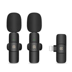PULUZ Wireless Lavalier Noise Reduction Reverb Microphones for iPhone / iPad, 8-Pin Receiver Dual Microphones, 8-Pin Receiver and Dual Microphones