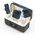 PULUZ Magnetic Lavalier Wireless Microphone with Charging Case Box, 8 Pin RX Receiver and 2 TX Microphones, 8 Pin 2 TX + 1 RX, with Charging Case Box 8 Pin 2 TX + 1 RX, with Charging Case Box