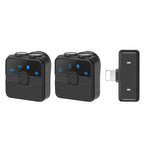 PULUZ Magnetic Lavalier Wireless Microphone with Charging Case Box, 8 Pin RX Receiver and 2 TX Microphones, 8 Pin 2 TX + 1 RX, with Charging Case Box