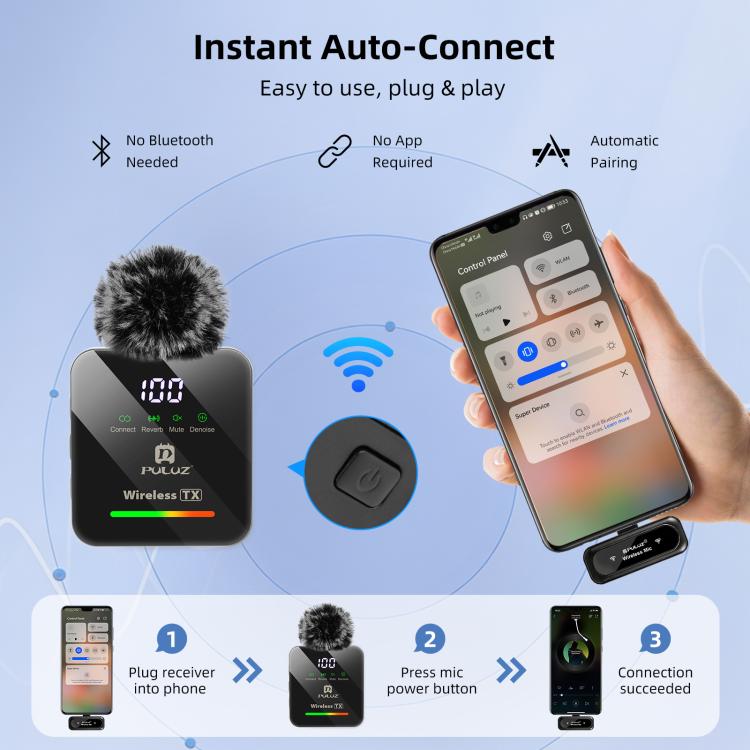 4 TX + 1 RX Wireless Lavalier Microphone, Type-C 4 TX + 1 RX – TPU