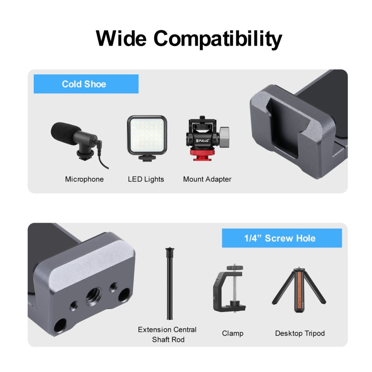 Cold Shoes Aluminum Alloy Phone Clamp Holder Bracket