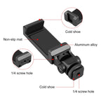 Tripod Head Cold Shoes Aluminum Alloy Phone Clamp Holder Bracket