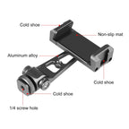 PULUZ Z-axis 360 Rotation Cold Shoes Aluminum Alloy Phone Clamp Holder Bracket, Z-axis Phone Clamp