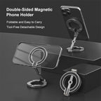 MagSafe Dual-Head Magnetic Folding Phone Holder Bracket, Dual-Head Magnetic Bracket – Magnetic, Aluminum Alloy