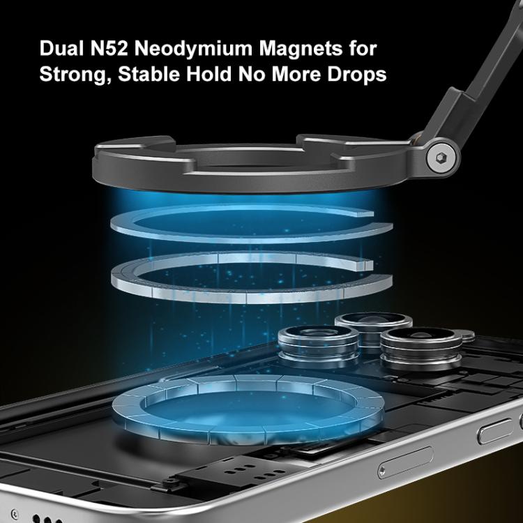 MagSafe Dual-Head Magnetic Folding Phone Holder Bracket, Dual-Head Magnetic Bracket – Magnetic, Aluminum Alloy