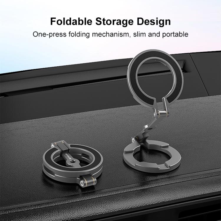 MagSafe Dual-Head Magnetic Folding Phone Holder Bracket, Dual-Head Magnetic Bracket – Magnetic, Aluminum Alloy