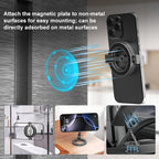 MagSafe Dual-Head Magnetic Folding Phone Holder Bracket, Dual-Head Magnetic Bracket – Magnetic, Aluminum Alloy