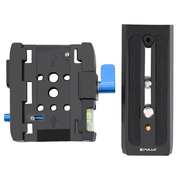 PULUZ Quick Release Clamp Adapter + Quick Release Plate for DSLR & SLR Cameras, QR Plate Black