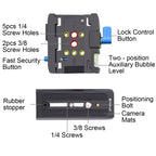PULUZ Quick Release Clamp Adapter + Quick Release Plate for DSLR & SLR Cameras, QR Plate Black