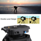 PULUZ Quick Release Clamp Adapter + Quick Release Plate for DSLR & SLR Cameras, QR Plate Black
