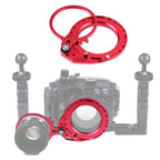 PULUZ Aluminum Alloy 67mm to 67mm Swing Wet-Lens Diopter Adapter Mount for DSLR Underwater Diving Housing Red