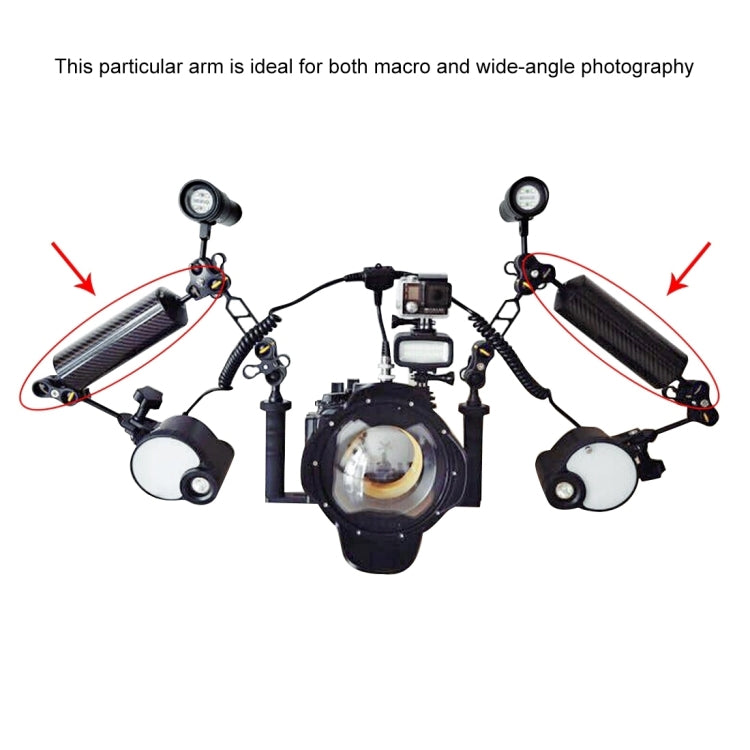 10.0 inch 25.4cm Length 80mm Diameter Dual Balls Carbon Fiber Floating Arm, Ball Diameter: 25mm, Buoyancy: 800g, 10 inch 800g Buoyancy – Durable Build, Easy to Use
