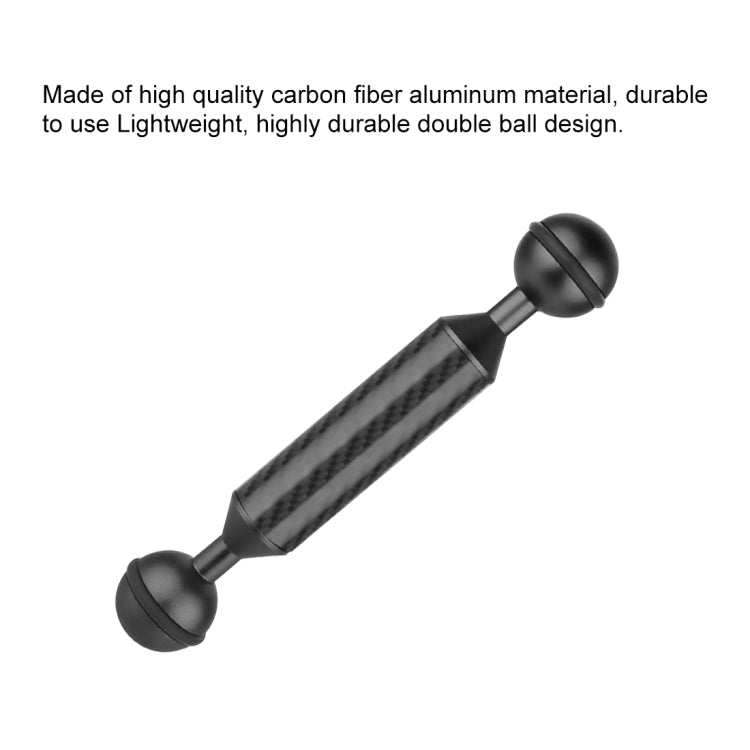 PULUZ 5 inch 13cm Length 20.8mm Diameter Dual Balls Carbon Fiber Floating Arm, Ball Diameter: 25mm, 5 inch Red, 5 inch Black, 5 inch Blue