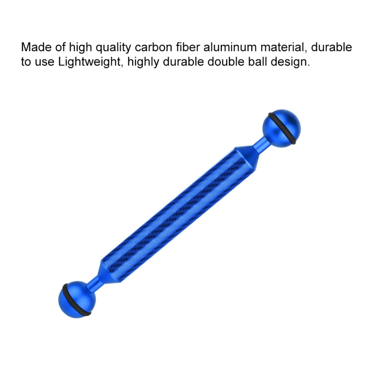 PULUZ 7 inch 18cm Length 20.8mm Diameter Dual Balls Carbon Fiber Floating Arm, Ball Diameter: 25mm, 7 inch Blue
