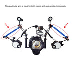 PULUZ 7 inch 18cm Length 20.8mm Diameter Dual Balls Carbon Fiber Floating Arm, Ball Diameter: 25mm, 7 inch Blue