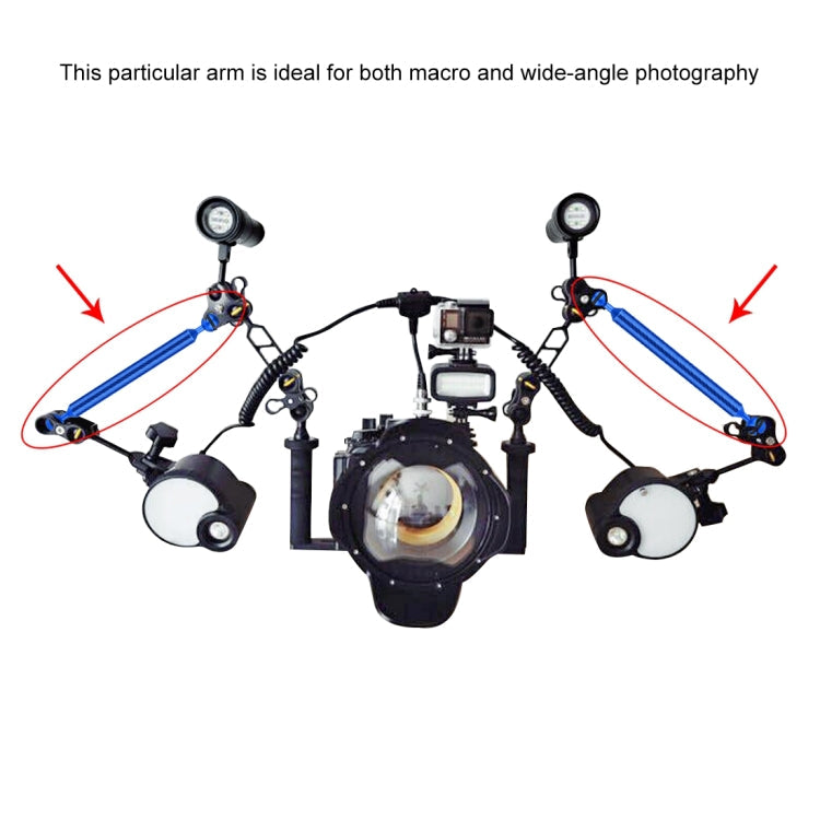 PULUZ 7 inch 18cm Length 20.8mm Diameter Dual Balls Carbon Fiber Floating Arm, Ball Diameter: 25mm, 7 inch Blue