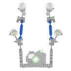 PULUZ 7 inch 18cm Length 20.8mm Diameter Dual Balls Carbon Fiber Floating Arm, Ball Diameter: 25mm, 7 inch Blue
