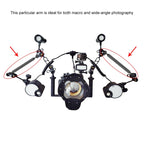PULUZ 9 inch 23cm Length 20.8mm Diameter Dual Balls Carbon Fiber Floating Arm, Ball Diameter: 25mm, 9 inch Black